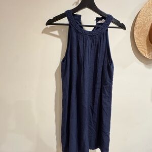 Elegant Navy Sleeveless Dress, S.  EUC